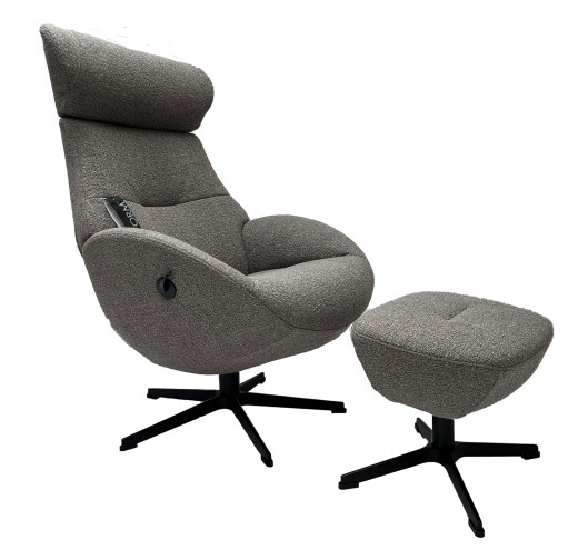 GLOBE Sessel u. Hocker, Bezug GIANNI grey