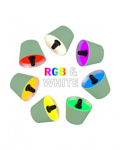 TOP Flaschenleuchte RGB olive, 1,5W LED, akkubetrieben, dimmbar